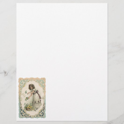  Victoriaans Valentijnsdag, meisje met Rozen Flyer (Achterkant)