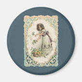  Victoriaans Valentijnsdag, meisje met Rozen Magneet (Voorkant)