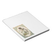  Victoriaans Valentijnsdag, meisje met Rozen Notitieblok (Schuin)