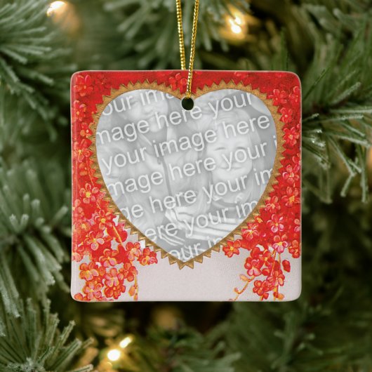  Victoriaans Valentijnsdag Mijn hart is Thine Keramisch Ornament (Boom)