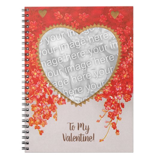 Victoriaans Valentijnsdag Mijn hart is Thine Notitieboek (Voorkant)
