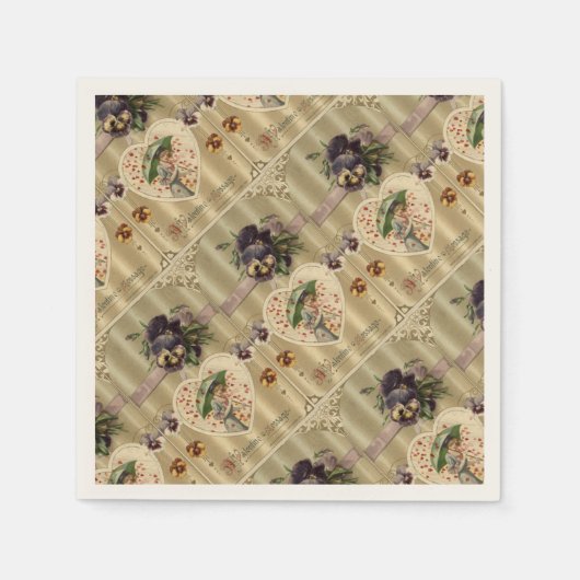 Victoriaans  Valentijnsdag Papieren servetten (Voorkant)