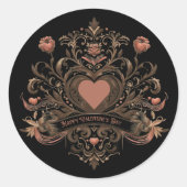 , Victoriaans Valentijnsdag Ronde Sticker (Voorkant)