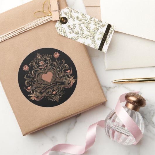 , Victoriaans Valentijnsdag Ronde Sticker (Geschenken)
