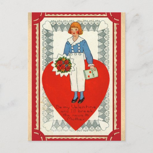  Victoriaans Valentijnsdag Schattige Grappig gedic Briefkaart (Voorkant)