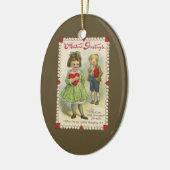  Victoriaans Valentijnsdag, verlegen kinderen Keramisch Ornament (Links)