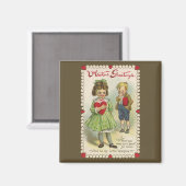  Victoriaans Valentijnsdag, verlegen kinderen Magneet (Voorkant / Achterkant)