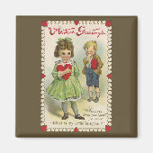  Victoriaans Valentijnsdag, verlegen kinderen Magneet (Voorkant)