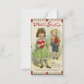  Victoriaans Valentijnsdag, verlegen kinderen Notitiekaartje (Achterkant)