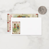  Victoriaans Valentijnsdag, verlegen kinderen Notitiekaartje (Voorkant / Achterkant in situ)