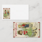  Victoriaans Valentijnsdag, verlegen kinderen Notitiekaartje (Voorkant / Achterkant)