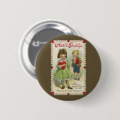  Victoriaans Valentijnsdag, verlegen kinderen Ronde Button 5,7 Cm (Voorkant /achterkant)