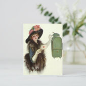 Victoriaans Valentijnsdag Vrouw-liefdesbrief Feestdagenkaart (Staand voorkant)