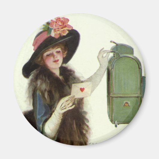  Victoriaans Valentijnsdag Vrouw-liefdesbrief Magneet (Voorkant)