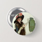  Victoriaans Valentijnsdag Vrouw-liefdesbrief Ronde Button 5,7 Cm (Voorkant /achterkant)