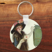 Victoriaans Valentijnsdag Vrouw-liefdesbrief Sleutelhanger (Achterkant)