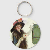 Victoriaans Valentijnsdag Vrouw-liefdesbrief Sleutelhanger (Achterkant)