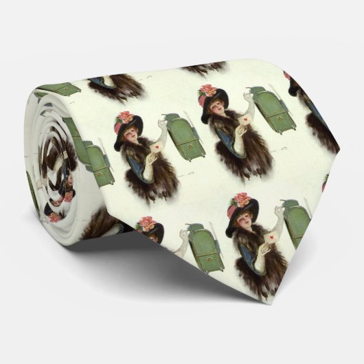  Victoriaans Valentijnsdag Vrouw-liefdesbrief Stropdas (Opgerold)