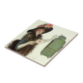 Victoriaans Valentijnsdag Vrouw-liefdesbrief Tegeltje (Zijkant)