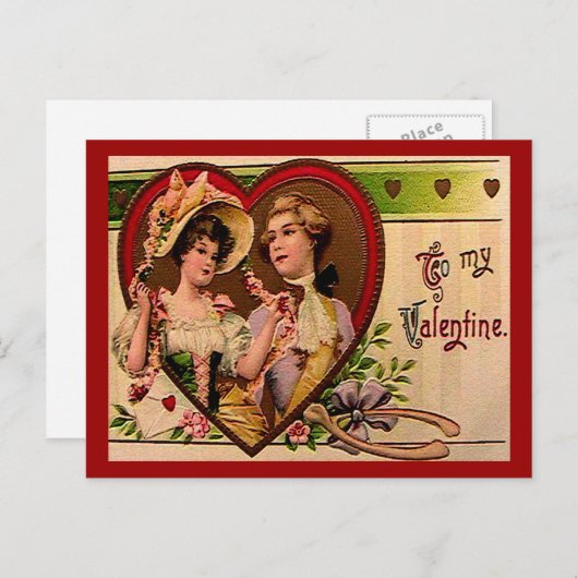 Victoriaans Valentijnse Briefkaart (Voorkant / Achterkant)