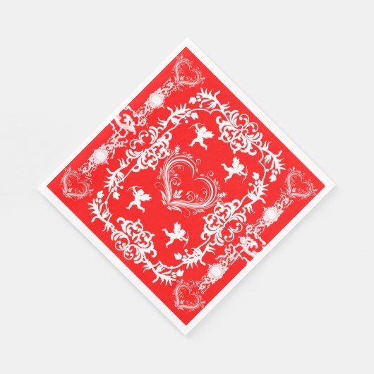  Victoriaans Valentijnse Cherub Papierservetten Servet (Hoek)