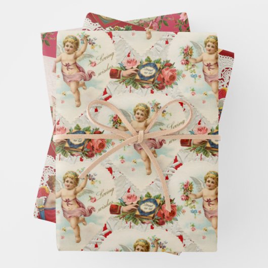  Victoriaans Valentijnse  Inpakpapier Vel (In situ)