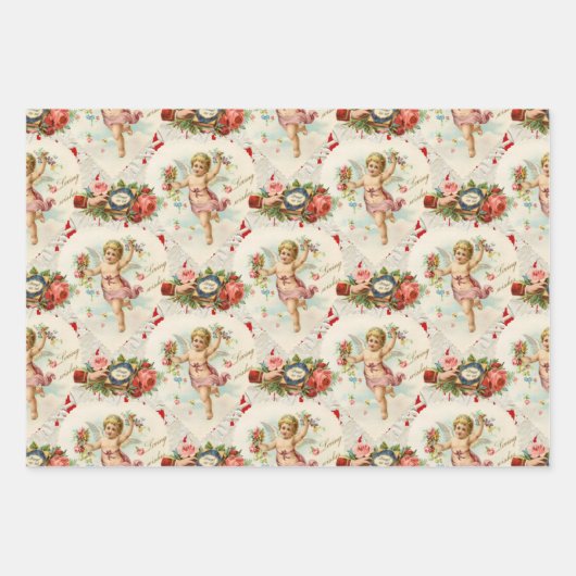  Victoriaans Valentijnse  Inpakpapier Vel (Voorkant)