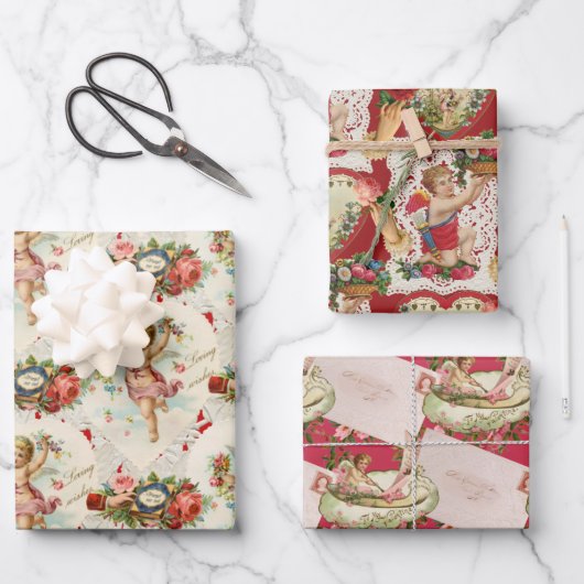 Victoriaans Valentijnse Inpakpapier Vel (Voorkant)