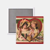 Victoriaans Valentijnse  Koppel Magneet (Voorkant / Achterkant)