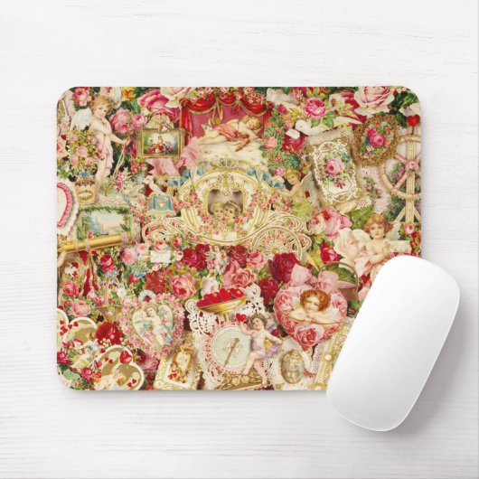 Victoriaans Valentijnse  Mousepad Collage Muismat (Met muis)