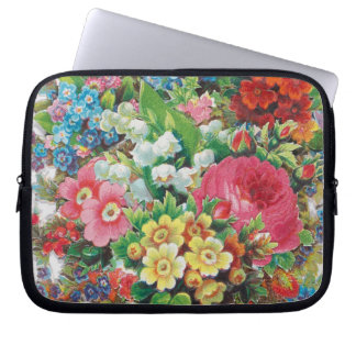 Victoriaans Valentijnskaart, bloemboeket Laptop Sleeve
