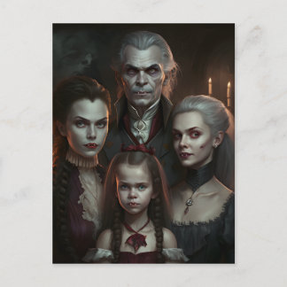 Victoriaans vampier familie, Gotische horror Briefkaart