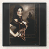 Victoriaans Vampier Weerwolf Glazen Onderzetter (Voorkant)