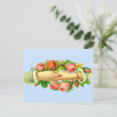 Victoriaans vastgelopen handdruk briefkaart (Staand voorkant)