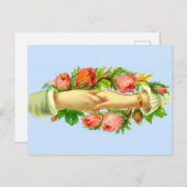 Victoriaans vastgelopen handdruk briefkaart (Voorkant / Achterkant)