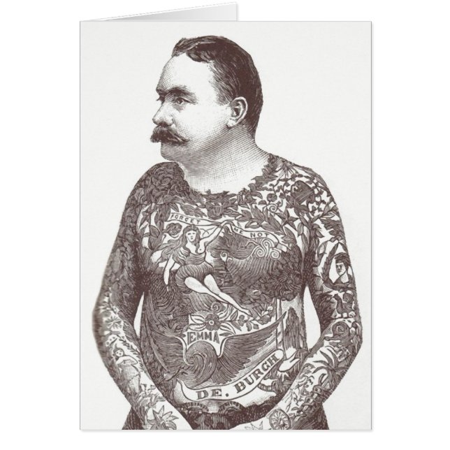 Victoriaans vent met tatoeage Mustache (Voorkant)