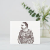 Victoriaans vent met tatoeage Mustache Briefkaart (Staand voorkant)
