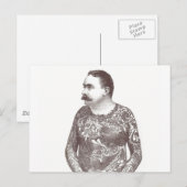 Victoriaans vent met tatoeage Mustache Briefkaart (Voorkant / Achterkant)