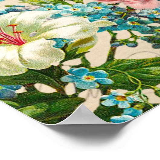 Victoriaans vergeet-me-niet Moederdag Collage Poster (Hoek)