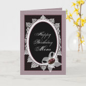 Victoriaans verjaardag, mama, ouderwets kaart (Gele Bloem)