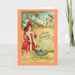 Victoriaans verjaardagskaart kaart