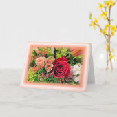 Victoriaans verjaardagswensen kaart (Gele Bloem)