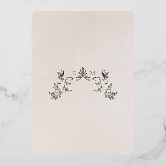 Victoriaans verlichte goudfolie dank u kaart (Achterkant)