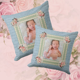  Victoriaans Vervaagde Damask Foto Kussen