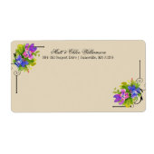 Victoriaans verzendlabels met bloemaccenten etiket (Voorkant)