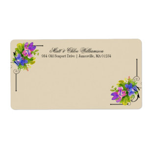 Victoriaans verzendlabels met bloemaccenten etiket