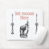 Victoriaans  vinger wijzende hand mousepad muismat (Met muis)