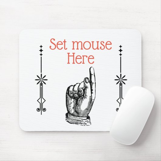 Victoriaans vinger wijzende hand mousepad muismat (Met muis)