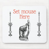 Victoriaans vinger wijzende hand mousepad muismat (Voorkant)