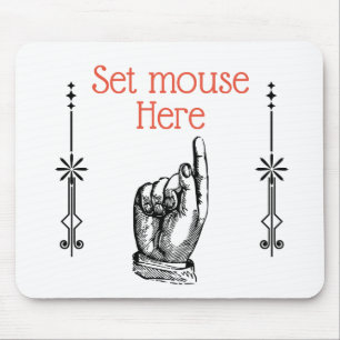 Victoriaans  vinger wijzende hand mousepad muismat